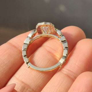Cushion Hidden Halo Lab Grown Diamond Engagement Ring
