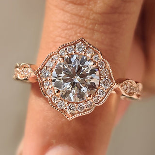 Cushion Hidden Halo Lab Grown Diamond Engagement Ring