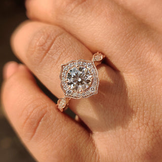 Cushion Hidden Halo Lab Grown Diamond Engagement Ring