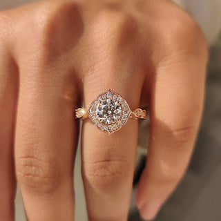 Cushion Hidden Halo Lab Grown Diamond Engagement Ring