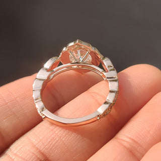 Cushion Hidden Halo Lab Grown Diamond Engagement Ring