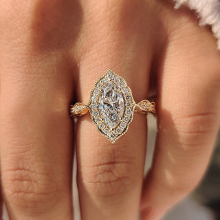 Cushion Hidden Halo Lab Grown Diamond Engagement Ring