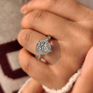 Cushion Hidden Halo Lab Grown Diamond Engagement Ring