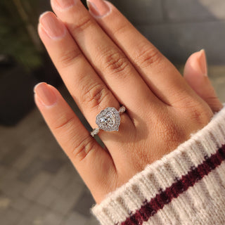 Cushion Hidden Halo Lab Grown Diamond Engagement Ring