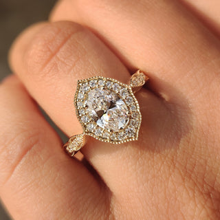 Cushion Hidden Halo Lab Grown Diamond Engagement Ring