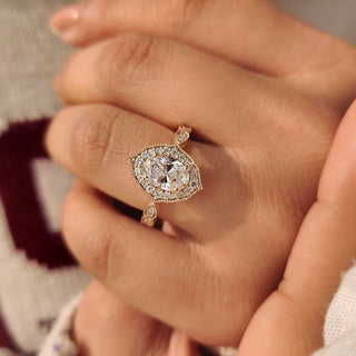 Cushion Hidden Halo Lab Grown Diamond Engagement Ring