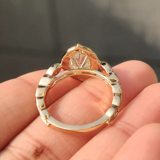 Cushion Hidden Halo Lab Grown Diamond Engagement Ring