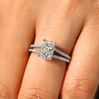 Cushion Hidden Halo Lab Grown Diamond Engagement Ring