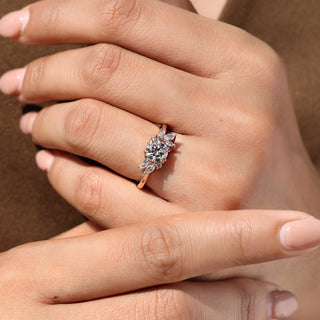 Cushion Hidden Halo Lab Grown Diamond Engagement Ring