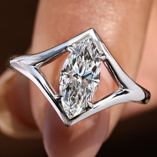 Cushion Hidden Halo Lab Grown Diamond Engagement Ring