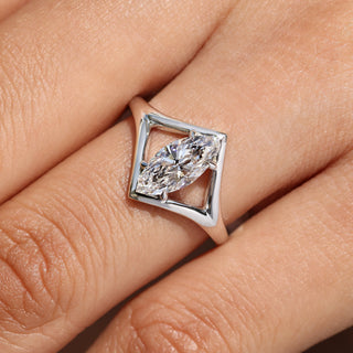 Cushion Hidden Halo Lab Grown Diamond Engagement Ring
