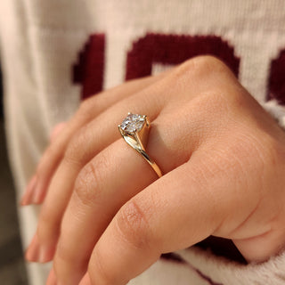 Cushion Hidden Halo Lab Grown Diamond Engagement Ring