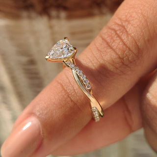 Cushion Hidden Halo Lab Grown Diamond Engagement Ring