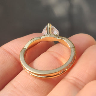 Cushion Hidden Halo Lab Grown Diamond Engagement Ring