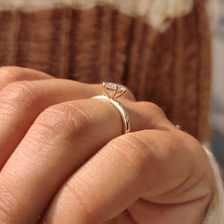 Cushion Hidden Halo Lab Grown Diamond Engagement Ring