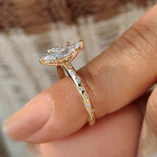 Cushion Hidden Halo Lab Grown Diamond Engagement Ring