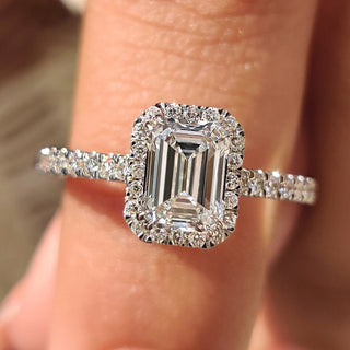 Cushion Hidden Halo Lab Grown Diamond Engagement Ring