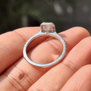 Cushion Hidden Halo Lab Grown Diamond Engagement Ring