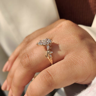 Cushion Hidden Halo Lab Grown Diamond Engagement Ring