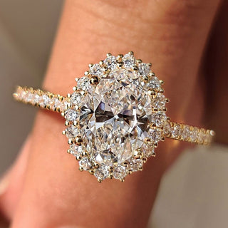 Cushion Hidden Halo Lab Grown Diamond Engagement Ring