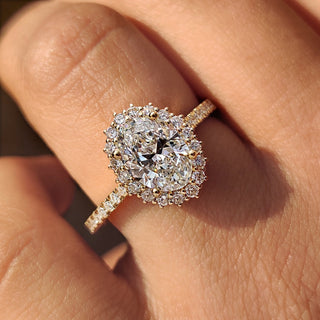 Cushion Hidden Halo Lab Grown Diamond Engagement Ring