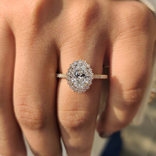 Cushion Hidden Halo Lab Grown Diamond Engagement Ring