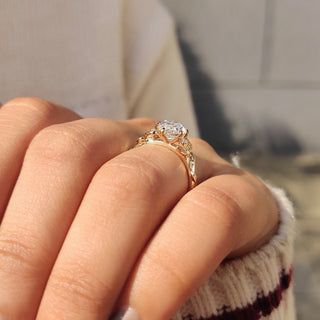 Cushion Hidden Halo Lab Grown Diamond Engagement Ring