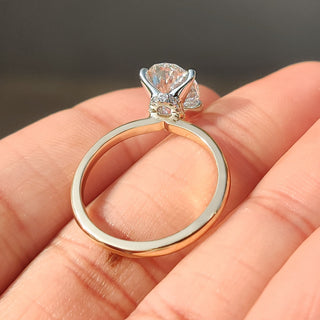 Cushion Hidden Halo Lab Grown Diamond Engagement Ring