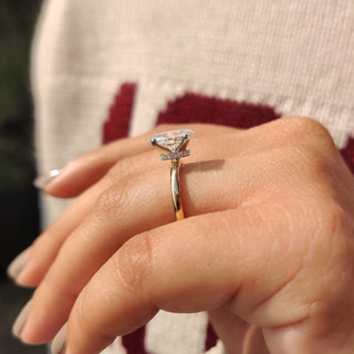 Cushion Hidden Halo Lab Grown Diamond Engagement Ring