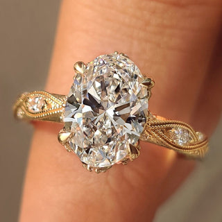 Cushion Hidden Halo Lab Grown Diamond Engagement Ring