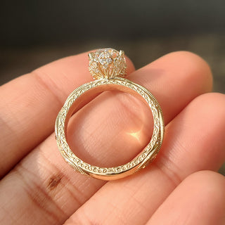 Cushion Hidden Halo Lab Grown Diamond Engagement Ring