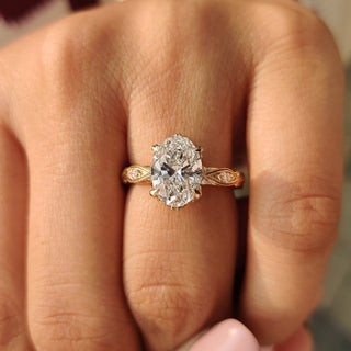 Cushion Hidden Halo Lab Grown Diamond Engagement Ring