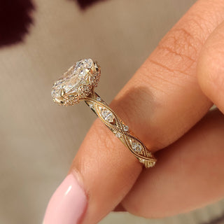 Cushion Hidden Halo Lab Grown Diamond Engagement Ring