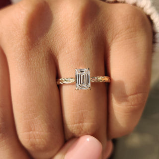 Cushion Hidden Halo Lab Grown Diamond Engagement Ring