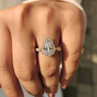 Cushion Hidden Halo Lab Grown Diamond Engagement Ring