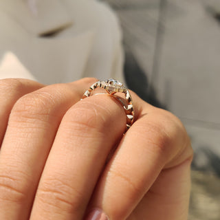 Cushion Hidden Halo Lab Grown Diamond Engagement Ring