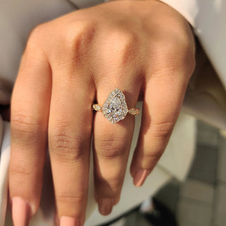 Cushion Hidden Halo Lab Grown Diamond Engagement Ring
