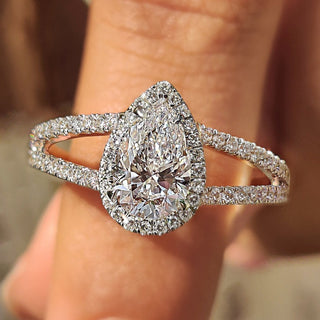 Cushion Hidden Halo Lab Grown Diamond Engagement Ring