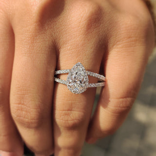 Cushion Hidden Halo Lab Grown Diamond Engagement Ring