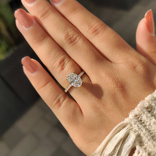 Cushion Hidden Halo Lab Grown Diamond Engagement Ring