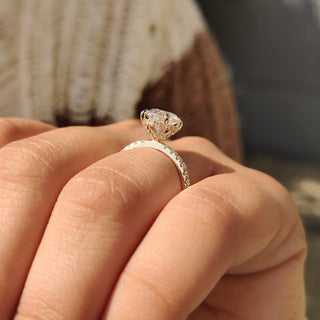 Cushion Hidden Halo Lab Grown Diamond Engagement Ring