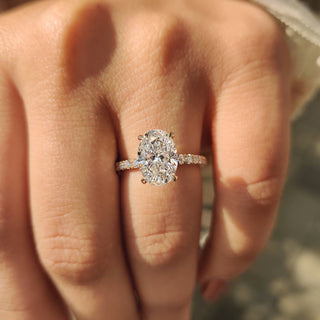 Cushion Hidden Halo Lab Grown Diamond Engagement Ring