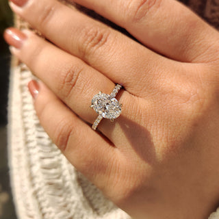 Cushion Hidden Halo Lab Grown Diamond Engagement Ring