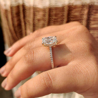 Cushion Hidden Halo Lab Grown Diamond Engagement Ring