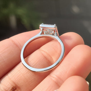 Cushion Hidden Halo Lab Grown Diamond Engagement Ring