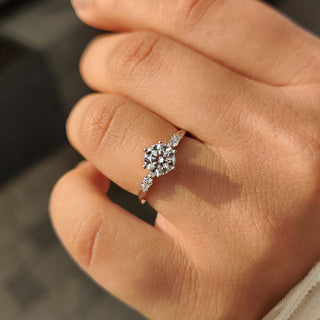Cushion Hidden Halo Lab Grown Diamond Engagement Ring
