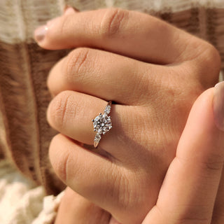 Cushion Hidden Halo Lab Grown Diamond Engagement Ring