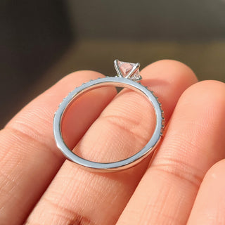 Cushion Hidden Halo Lab Grown Diamond Engagement Ring
