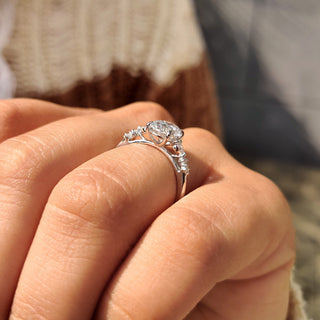 Cushion Hidden Halo Lab Grown Diamond Engagement Ring