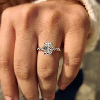 Cushion Hidden Halo Lab Grown Diamond Engagement Ring